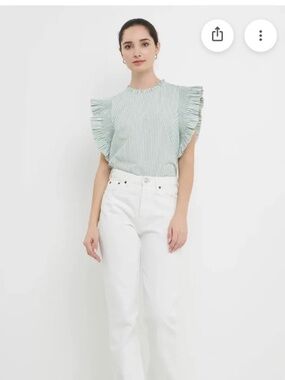English Factory Striped Boho Beach Blouse